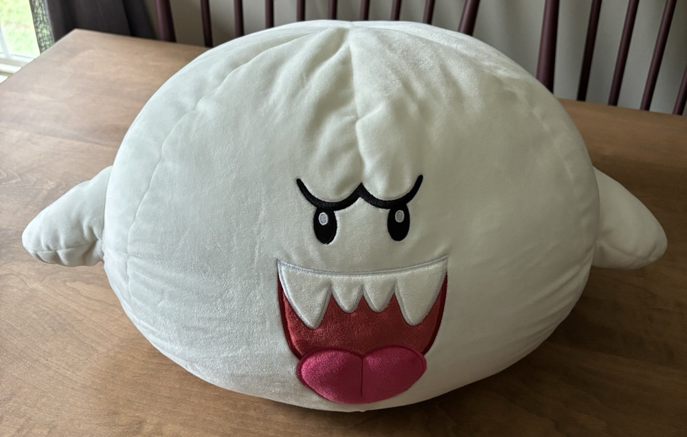 Super Mario Boo Ghost Mega 15” Large Squishy Plush Toy Club Mocchi Excellent